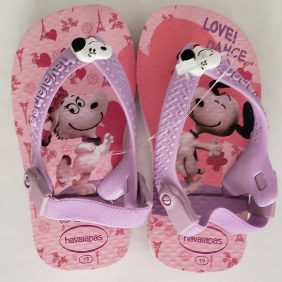 Havaianas Babies Kids Size 19 5c Flip-flops Snoopy - Picture 1 of 2